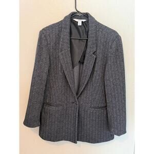 Women's Old Navy Thick Black Gray Blazer Jacket Coat Size Large Petite